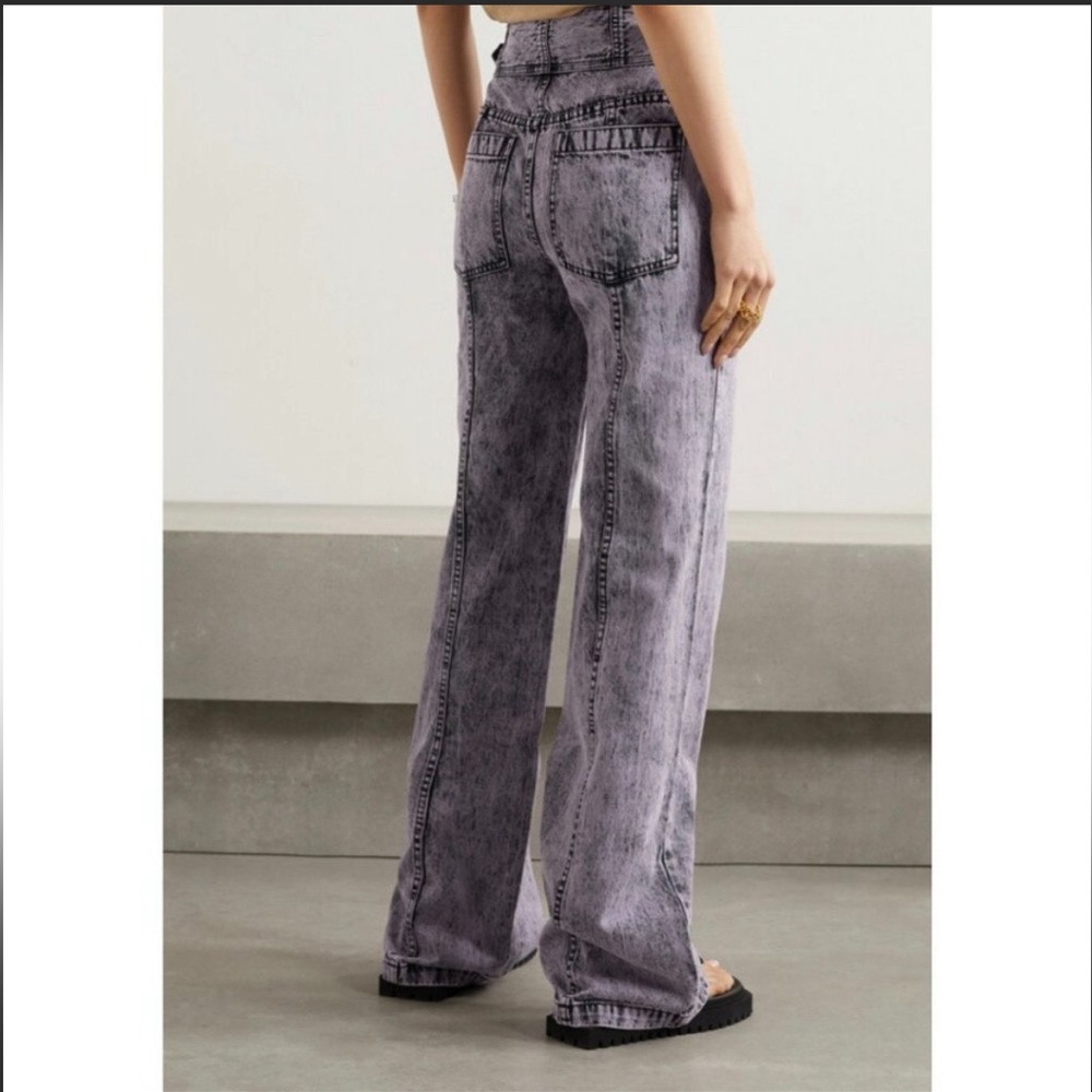 Ulla Johnson Albie Lilac Belted High Waisted Wide Leg Jeans Women’s 0 Acid Wash - Picture 2 of 16